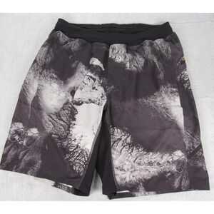 Lululemon Shorts Mens‎ Small Black Abstract Elastic Waistband Pockets Assert